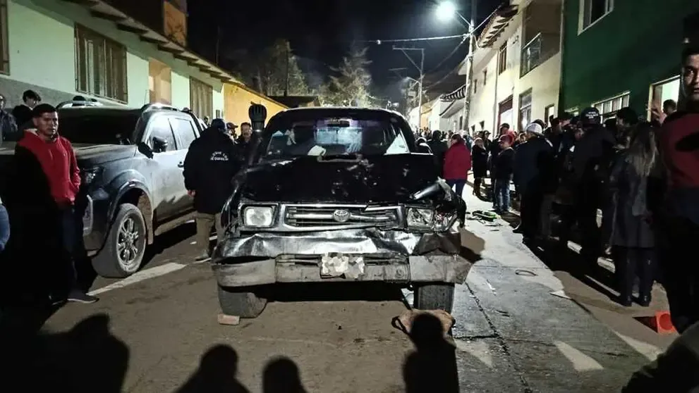 El vehículo involucrado en el accidente de tránsito.