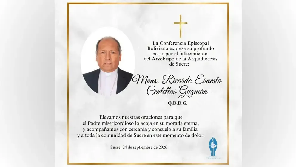 Luto en la Iglesia: fallece Ricardo Centellas, el arzobispo de Sucre y Gran Canciller de la UCB